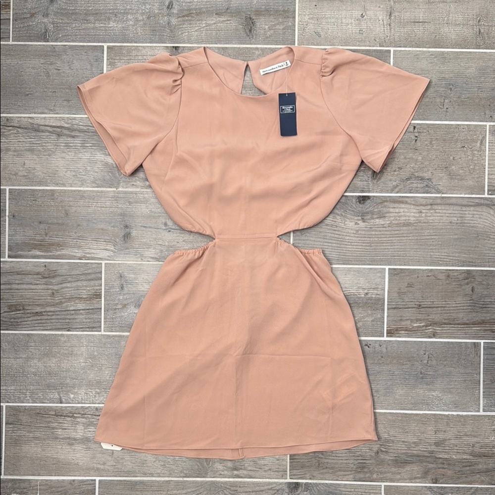 Abercrombie & Fitch Pink Sheath Puff Sleeve Mini Dress